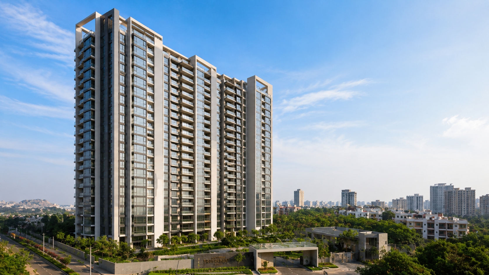 Premium apartment exterior in Hyderabad reviewed by SR Group real estate consultants