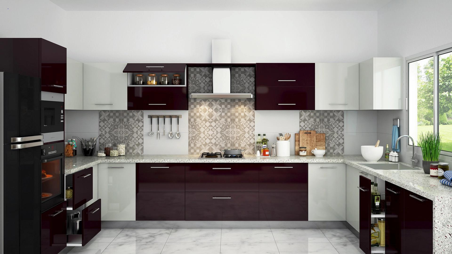 U-shaped modular kitchen Kondapur