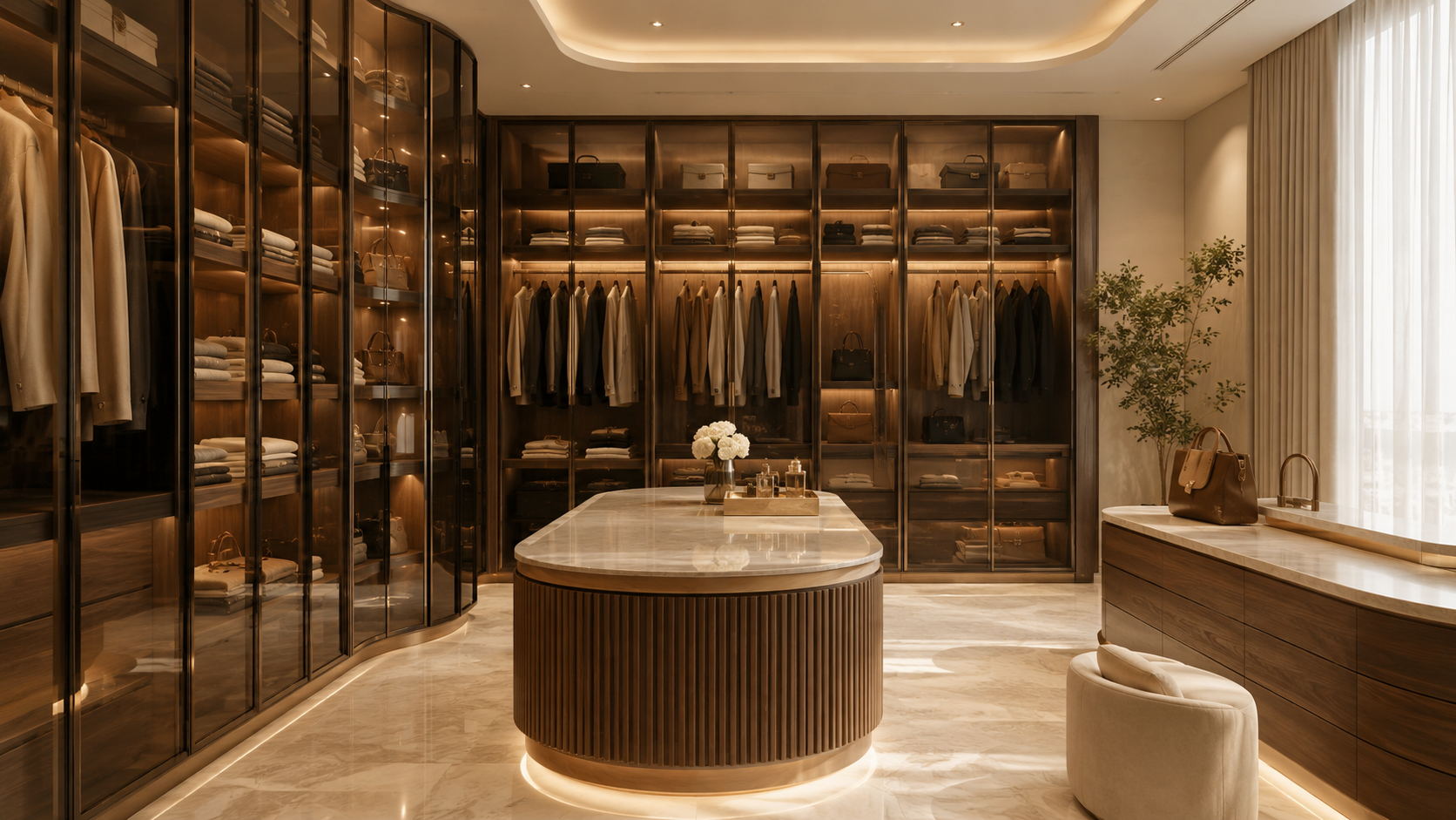 Walk-in wardrobe storage cabinetry and wardrobe planning in Hyderabad
